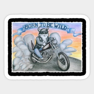 Biker cat Sticker